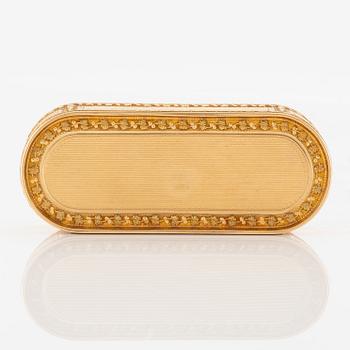 A Swedish 18th century 18K gold-box, mark of Friedrich Fyrwald, Stockholm 1794.