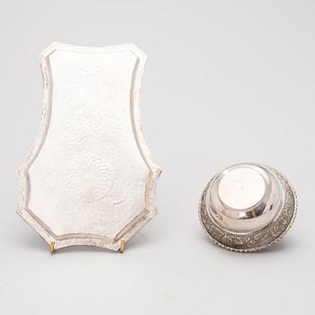 SAMOVAR, miniatyyri, hopeoitu, Persia 1900-luvun puoliväli.