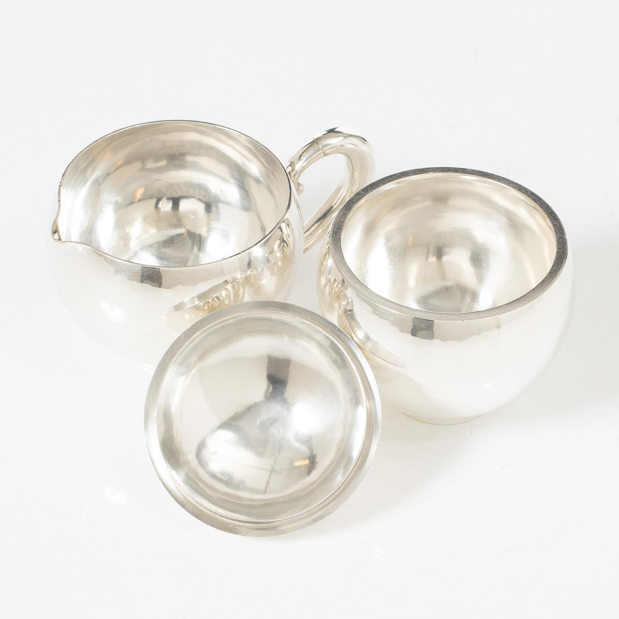 Georg Jensen, a set of four pieces tea and coffee service, sterling silver, design Johan Rohde, 533 and 787, Copenhagen.