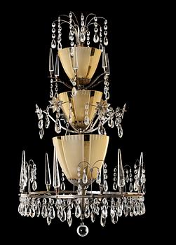 A chandelier attributed to Edward Hald, Sweden 1920's.