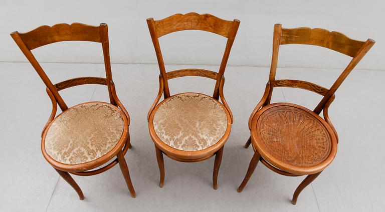 STOLAR, 3 st, Thonetmodell, J & J Kohn, 1900-talets början.