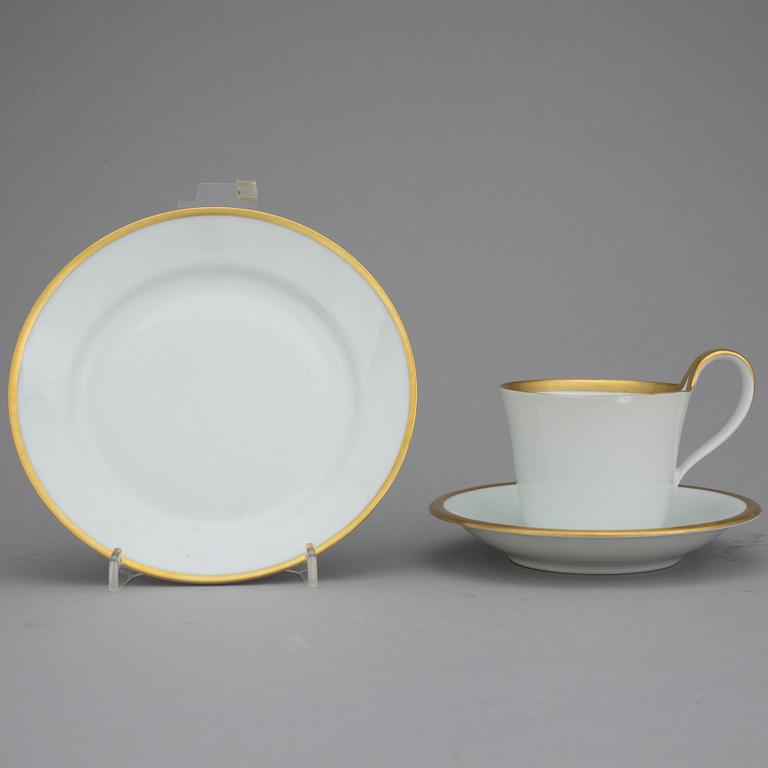 KAFFESERVISDELAR, 17 delar, porslin, "Golden Sun", Sigvard Bernadotte för Bing och Gröndahl, Danmark.