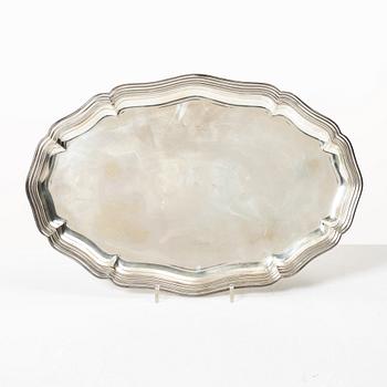 A Rococo style silver tray by C.G. Hallberg, 1939.