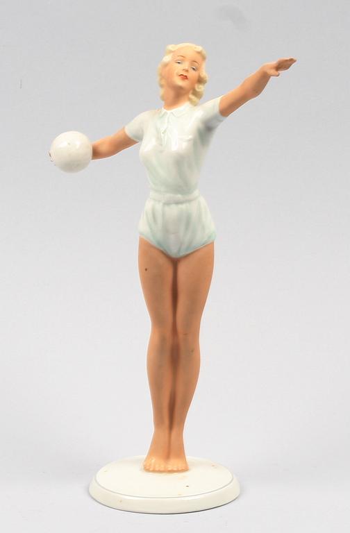 FIGURIN, porslin, Schaubach Kunst, Tyskland 1930-40-tal.