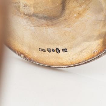 Swedish silver bowl on foot, bearing the mark of GAB, Stockholm 1927.