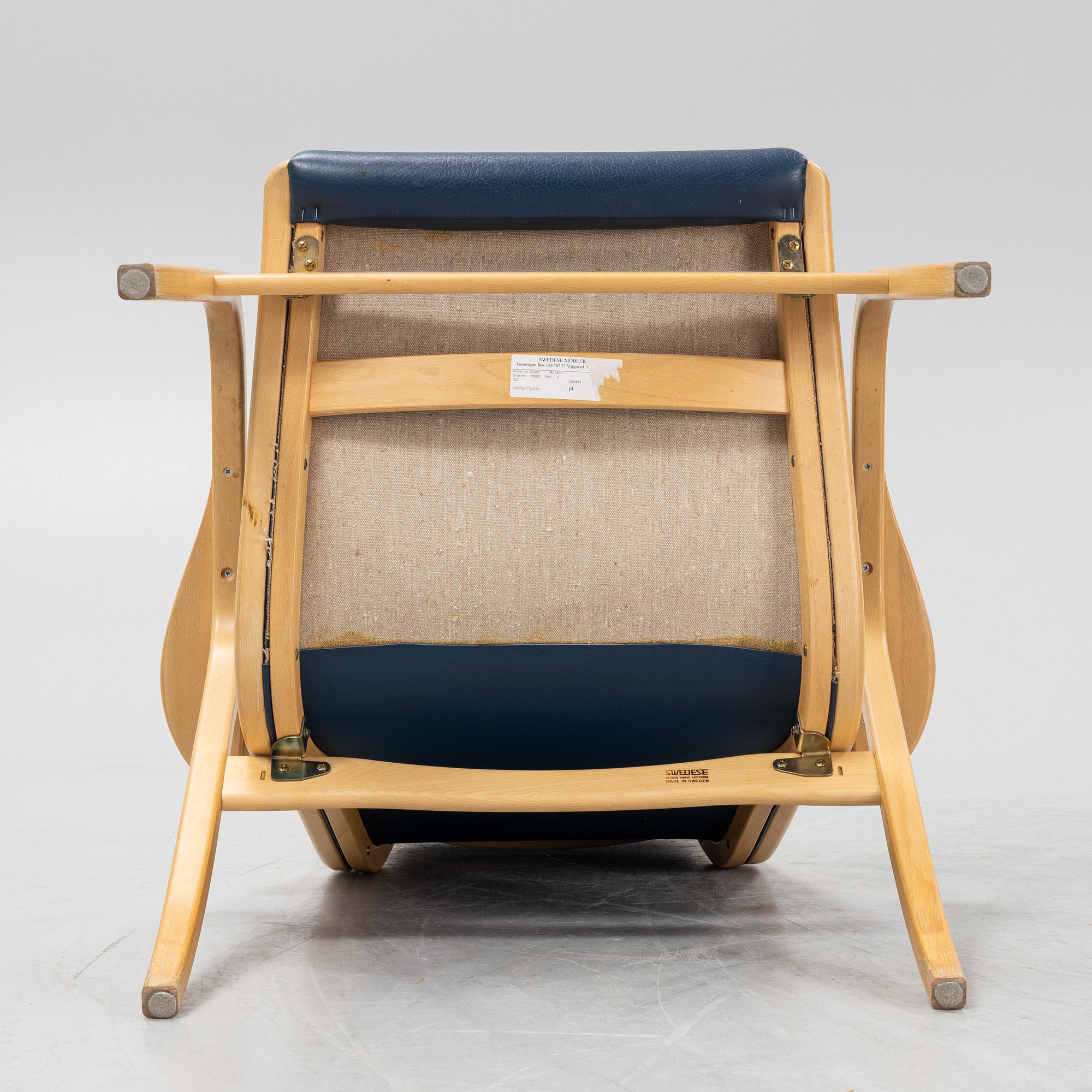 Yngve Ekström, a 'Lamino' armchair with foot stool, Swedese.