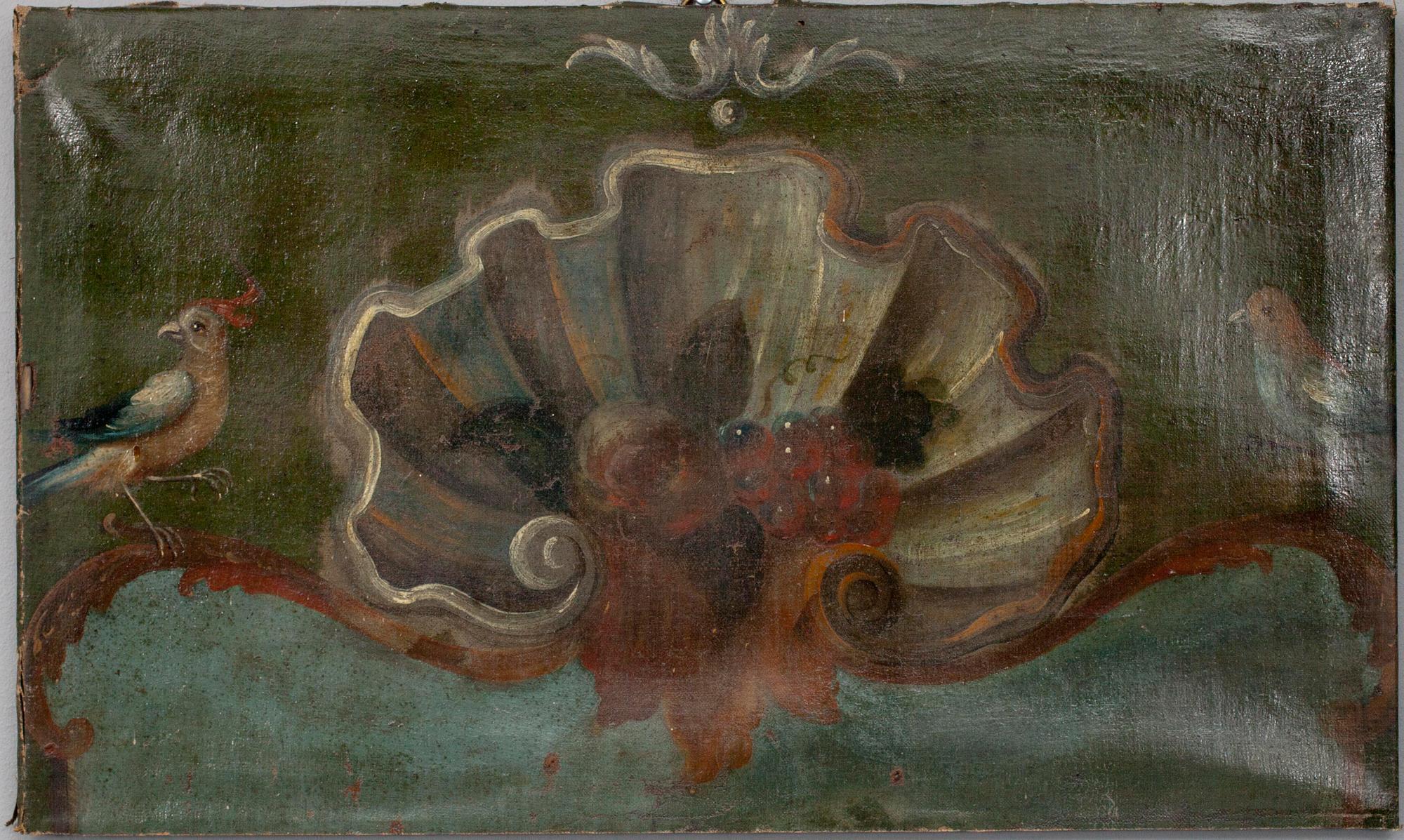 DÖRRÖVERSTYCKEN, 2 st, Johan Pasch (hans krets), olja på duk, ej sign.