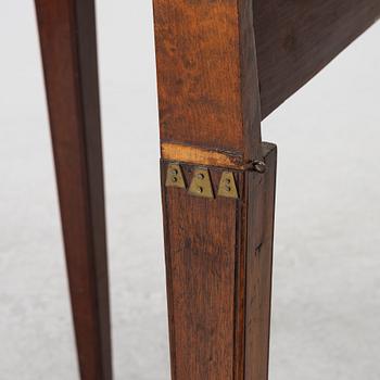 A late Gustavian mahogany games table, 18th century.
