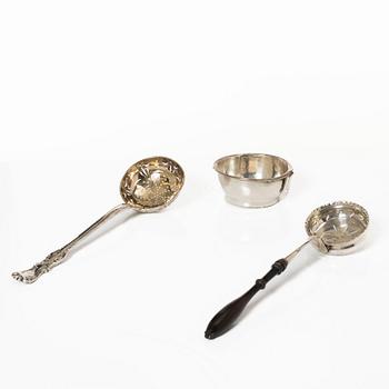 Three silver sprinkler/stainers, 19th Century.