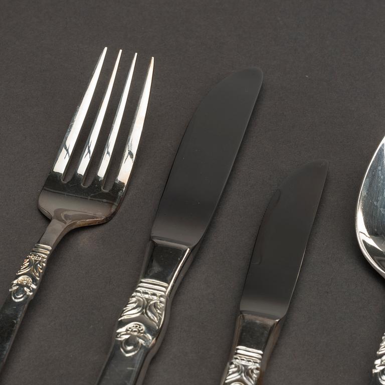 BESTICKSUPPSÄTTNIG, nysliver 48 delar.