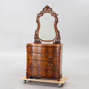 Mirror chest of drawers, neo-Rococo, late 19th century.