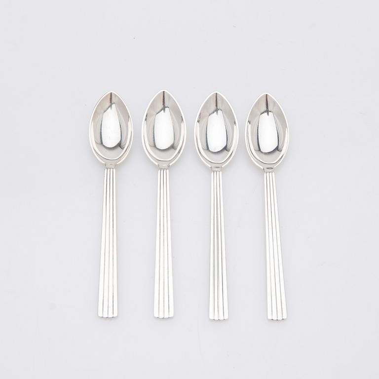 Georg Jensen, kaffeskedar, 11 st, sterling silver, modell "Bernadotte", design Sigvard Bernadotte, Köpenhamn, Danmark.