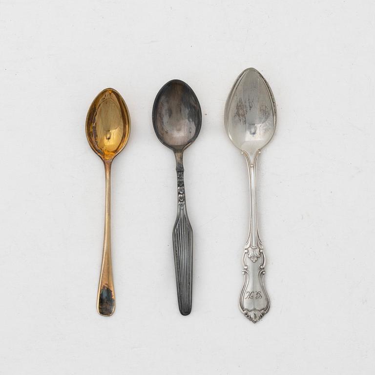 Silver mocha spoons, various models (29 pcs).