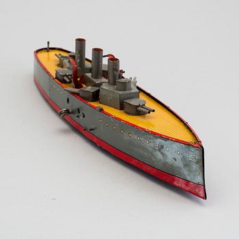 A tinplate Lehmann Emden 729 battleship, Germany. In production 1917-1937.