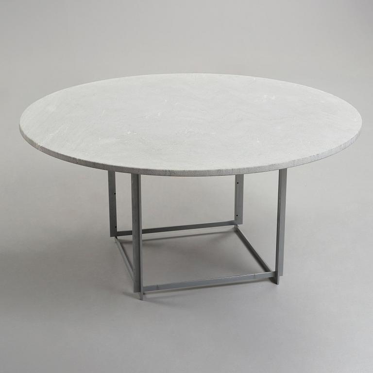 Poul Kjaerholm, a 'PK-54' steel and marble dining table by E Kold Christensen, Denmark.