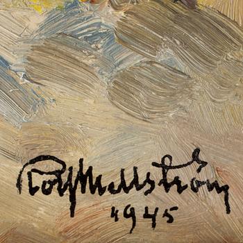 ROLF MELLSTRÖM, olja på pannå, signerad o daterad 1945.