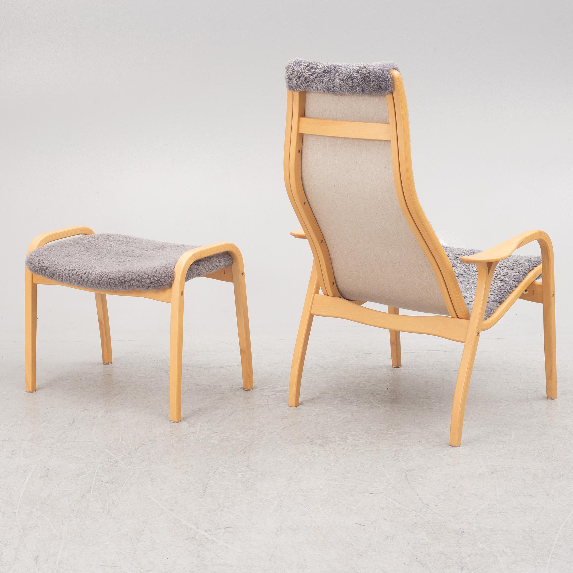 Yngve Ekström, armchair with footstool, "Lamino", Swedese, 2007.