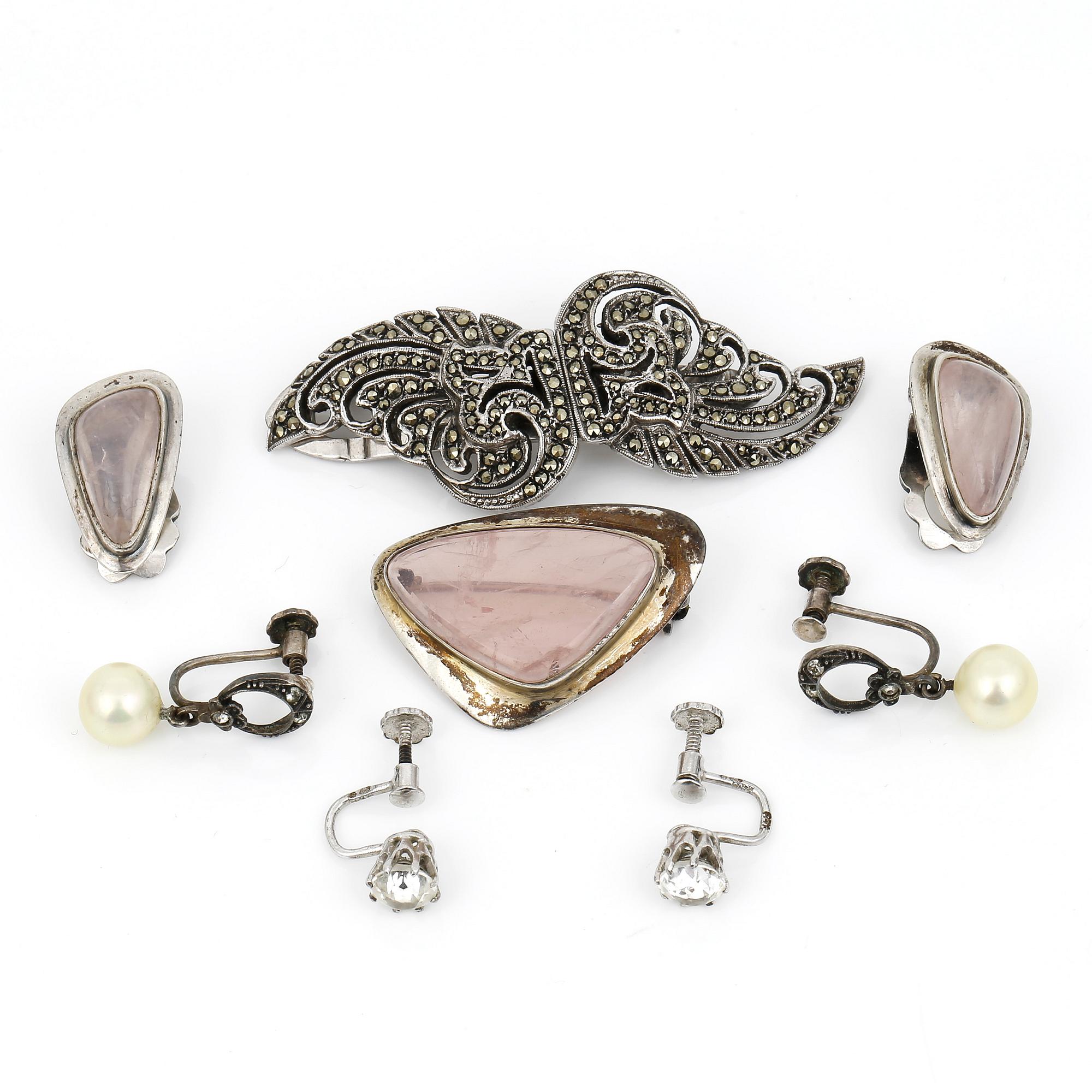 PARTI SILVERSMYCKEN, 5 st, olika silver halter. Total vikt ca 38,43 g.
