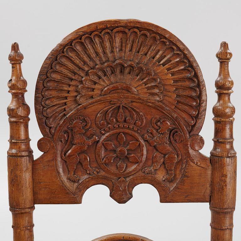 A pair of Spanish colonial style ladder-back chairs, circa 1900.