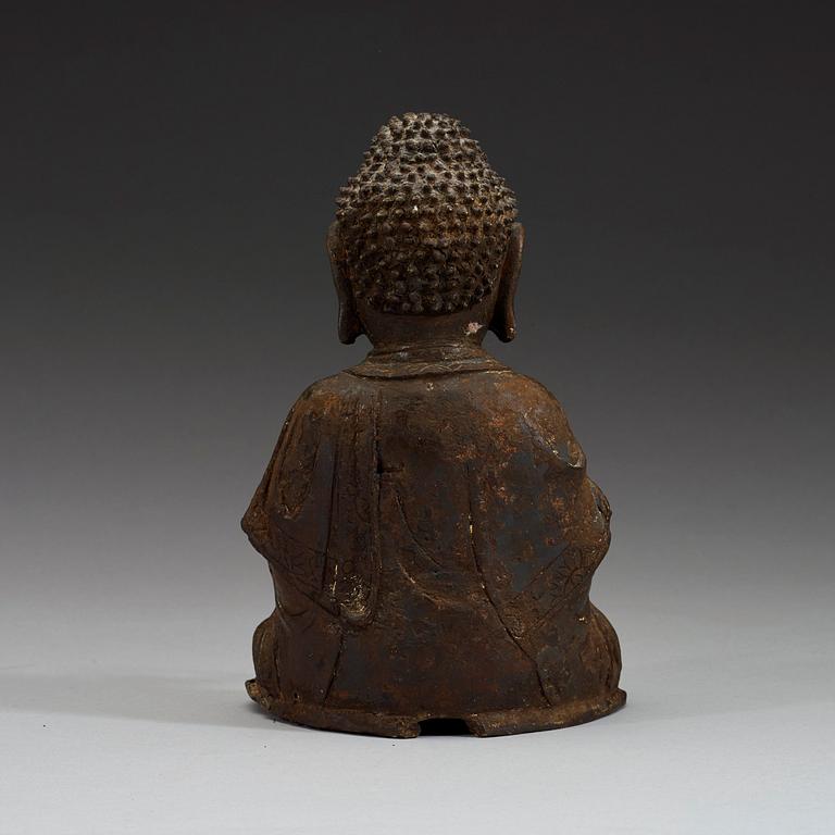 BUDDHA, brons. Sen Mingdynastin (1368-1644).