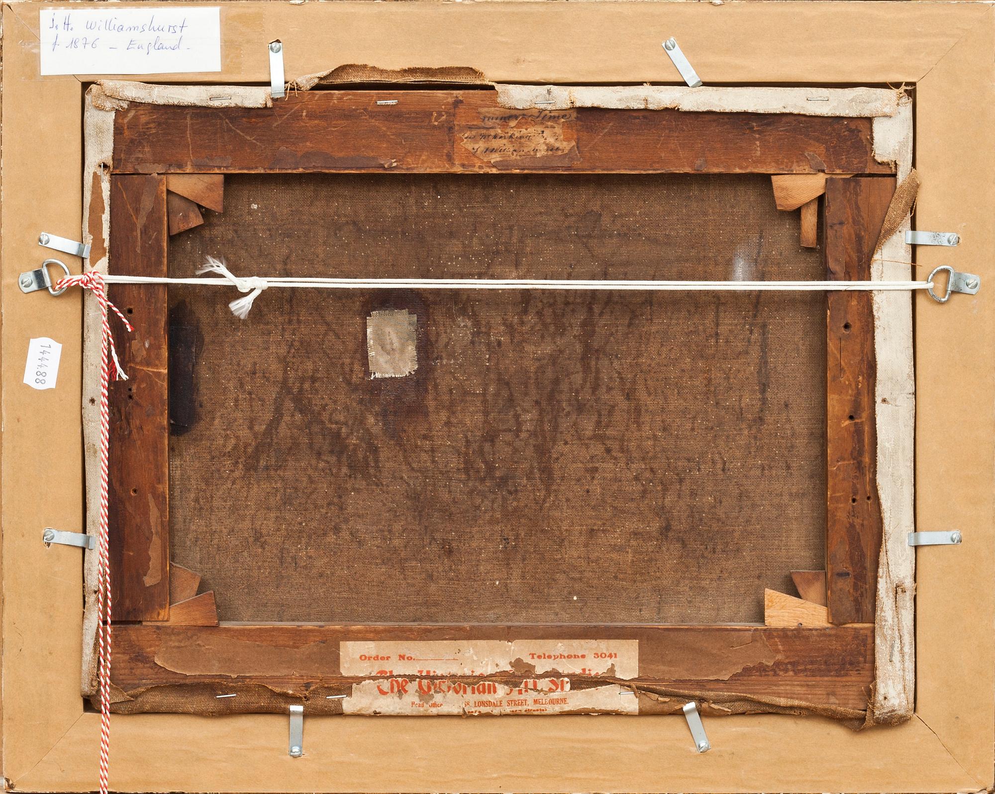 J.H WILLIAMSHURST, tillskriven, olja på duk, monogramsignerad, 1800/1900-tal.