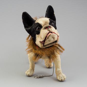 A papier mache french bulldog, France, ca 1900.