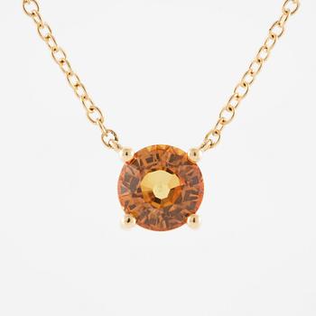 Collier 18K guld med orange safir.