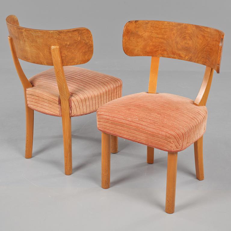 STOLAR, 8 st, "Birka", Axel Einar Hjorth, A/B Nordiska Kompaniets Verkstäder, Nyköping, 1930-tal.