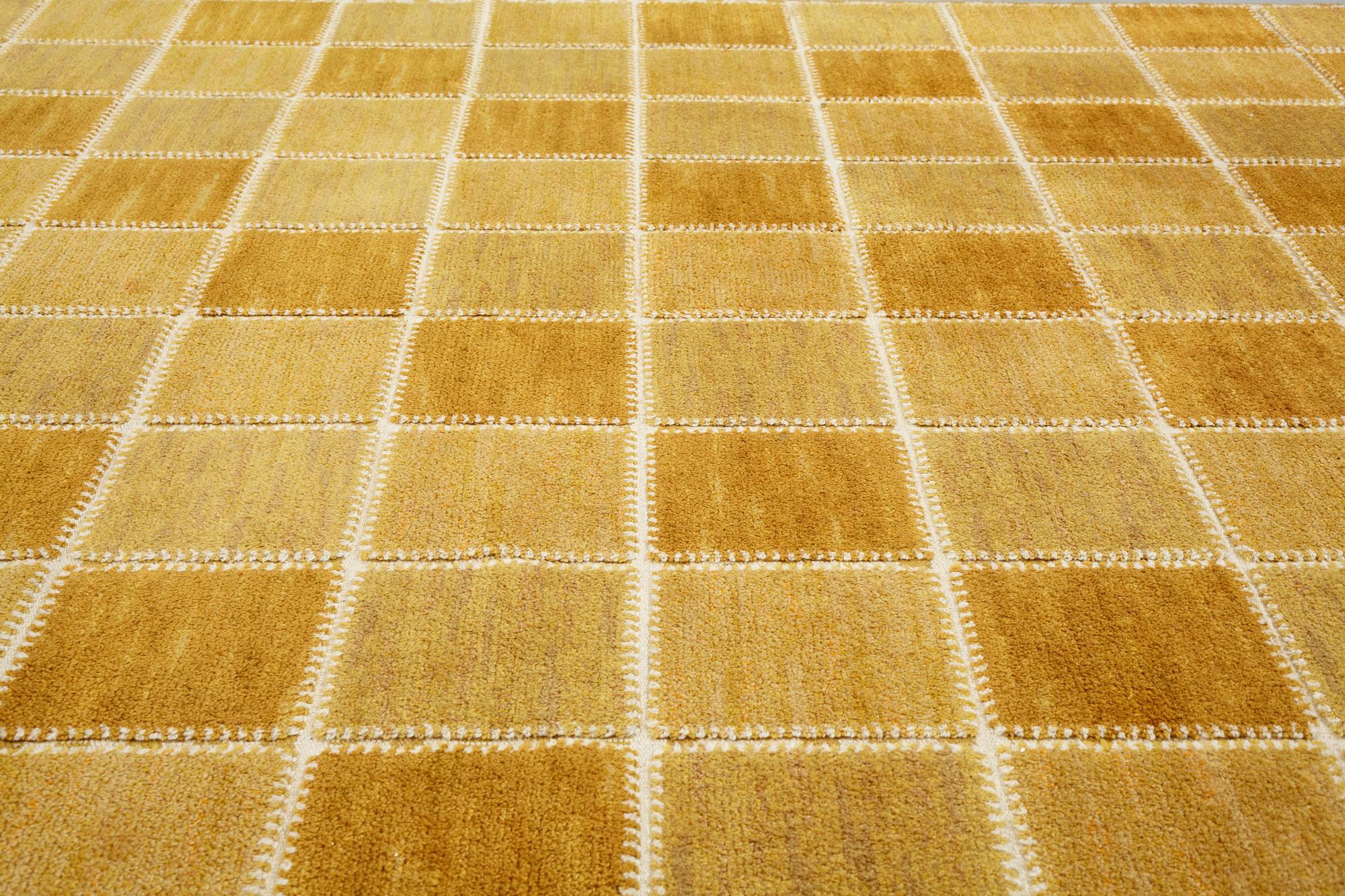 Barbro Nilsson, matto, "Gyllenrutan", knotted pile in relief, ca 381,5 x 259,5-269 cm, signed AB MMF BN.