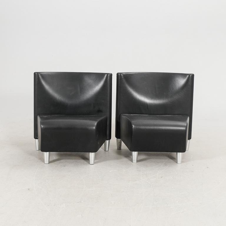A set of eight leather easychairs by Erik Jørgensen Møbelfabrik, Svendborg, Denmark.