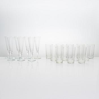 Sirkku Kumela-Lehtonen, a 19-piece set of 'Sirkku' glassware, Kumela Finland 1960s.