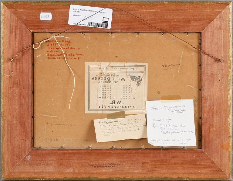 HERMAN HÄGG, olja på pannå, sign.