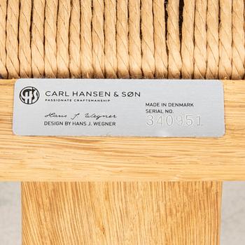Hans J Wegner a CH 24 oak and rope armchair Carl Hansen & Son Odense Denmark numbered 340951.