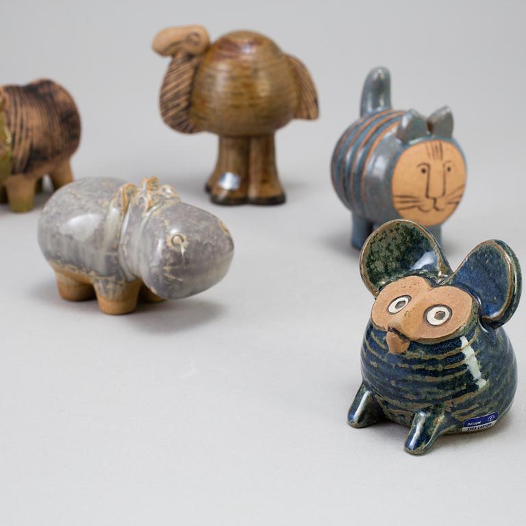 5 stoneware figurines by Lisa Larson for Gustavsberg.