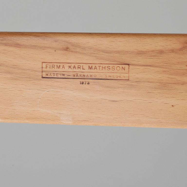 KARMSTOL, "Eva", Bruno Mathsson, Firma Karl Mathsson Värnamo, 1973.