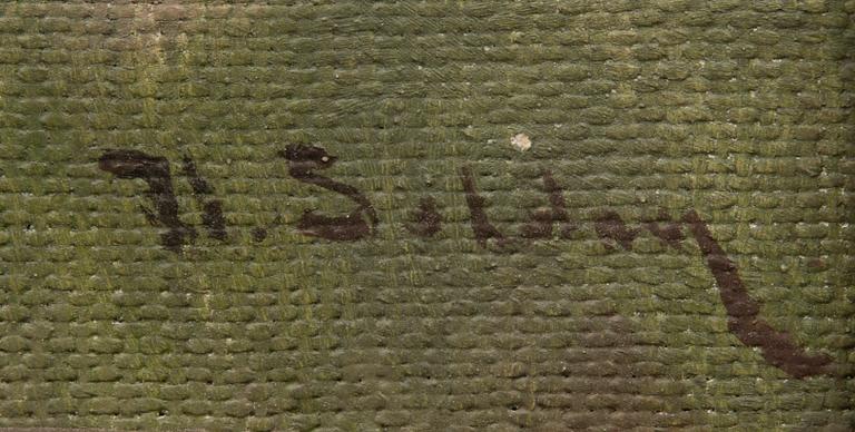 UUNO SOLDAN, öljy kankaalle, signeerattu.