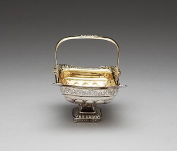 A Russian 19th century parecl-gilt basket, unidentified makers mark, Moscow 1833.