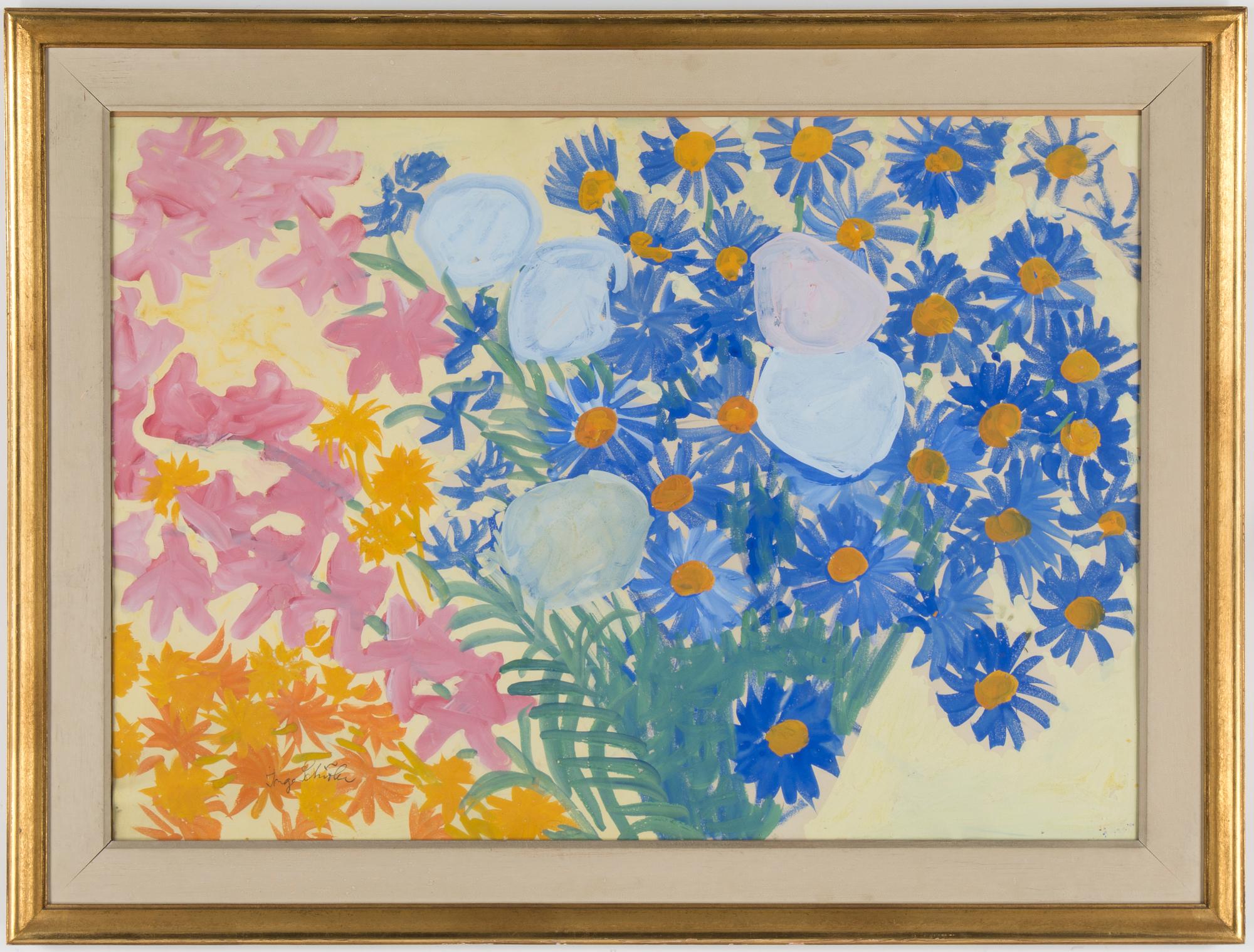 INGE SCHIÖLER, gouache, signerad.