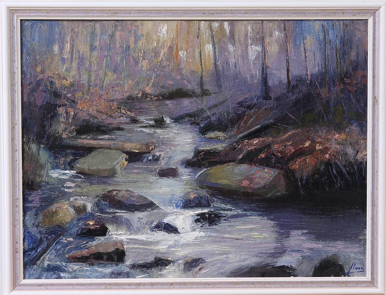 OKÄND KONSTNÄR, olja på duk, 2 st, sign "Lloyd".