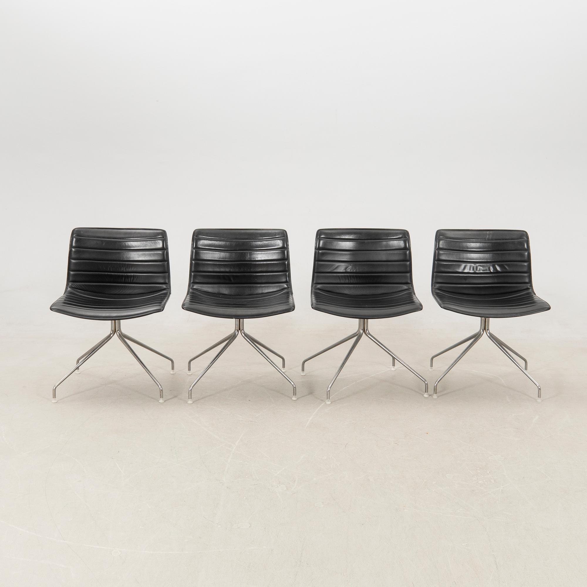 Lievore Altherr Molina, chairs 4 pcs "Catifa" for Arper, Italy late 20th century and table.