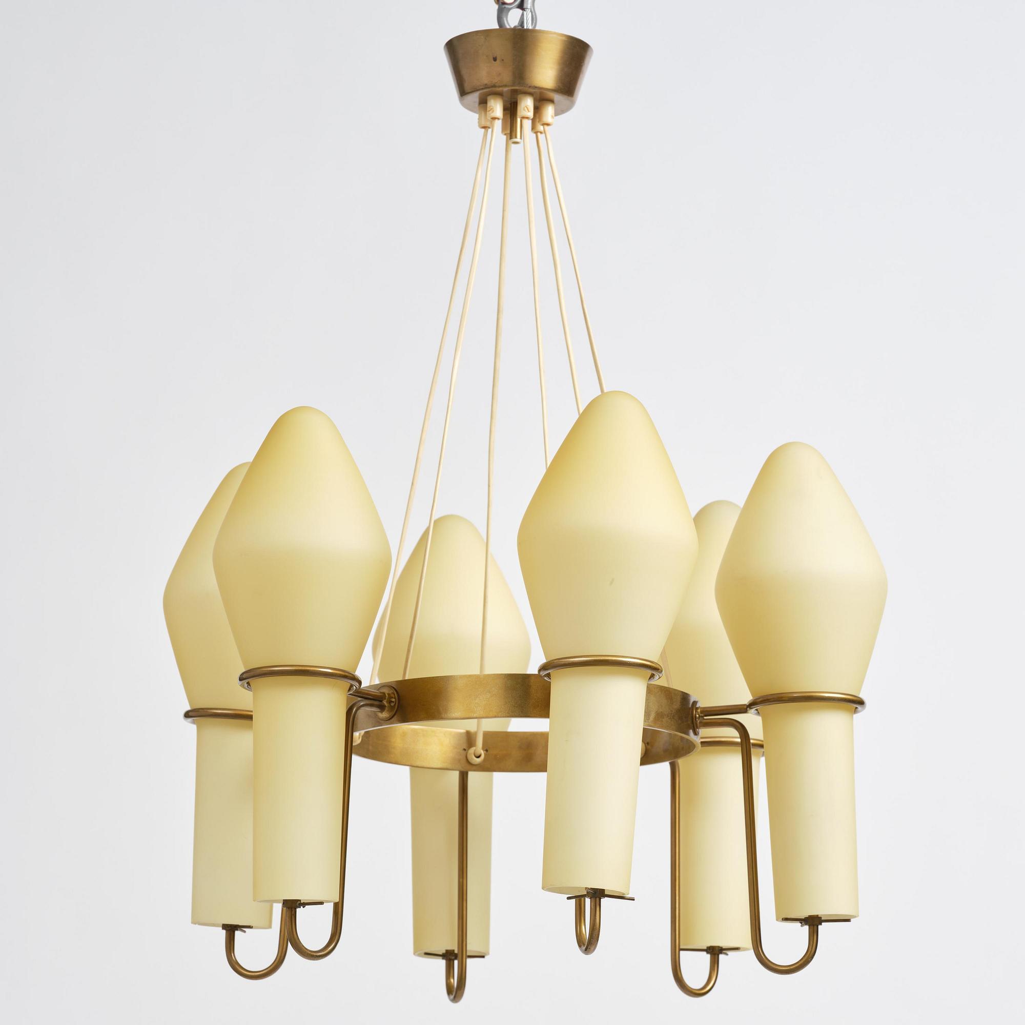 Hans-Agne Jakobsson, a rare ceiling lamp, Hans-Agne Jakobsson AB, Markaryd, 1950s.