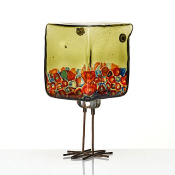 Alessandro Pianon, a "Pulcino" glass sculpture of a bird, Vistosi, Italy 1960's, model S191.