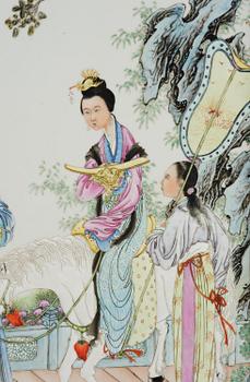 A group of four Chinese porcelain placques, Republic, early 20th century.