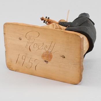 SKULPTUR, Herman Rosell, trä, signerad och daterad 1957.