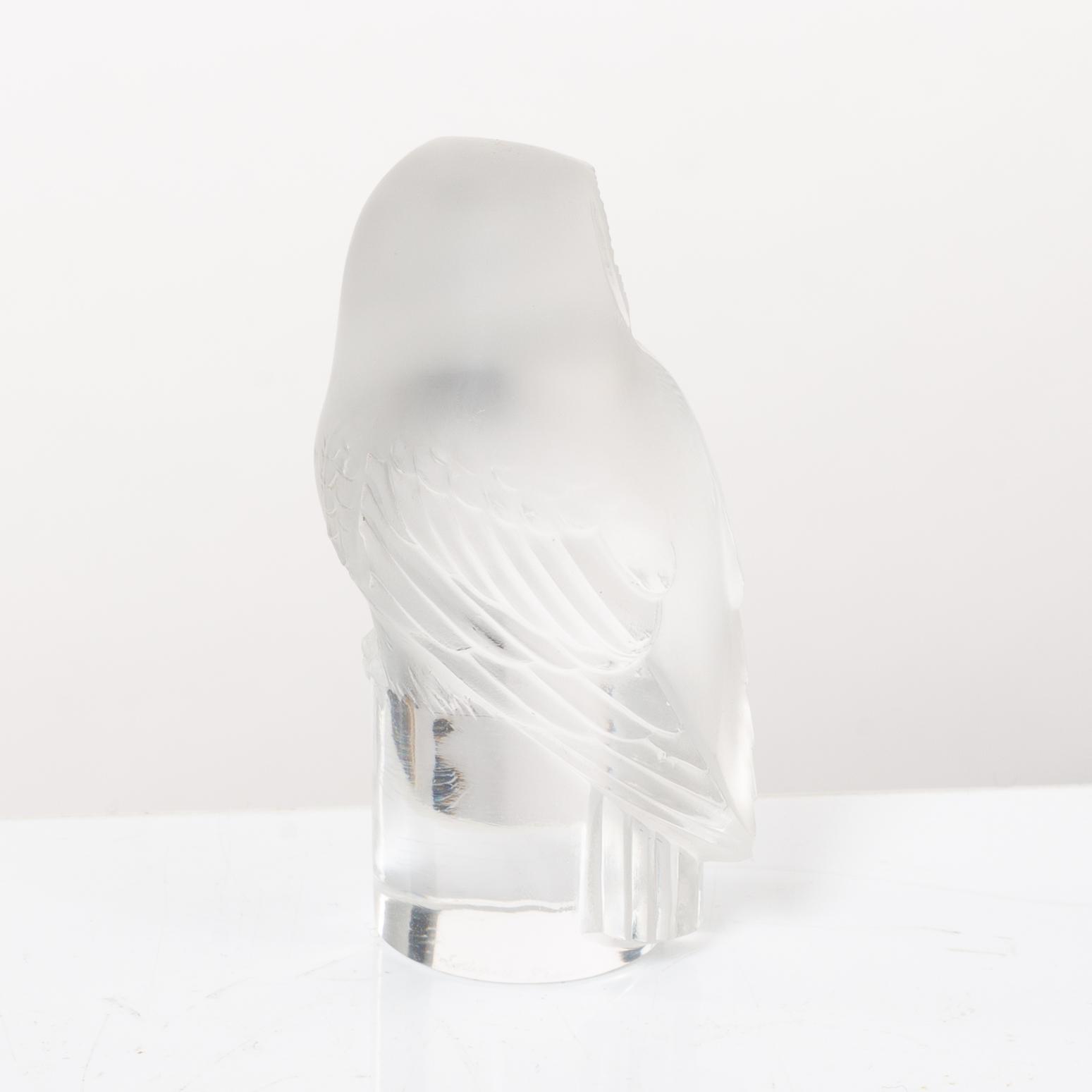 9 glass figurines, Lalique, France.