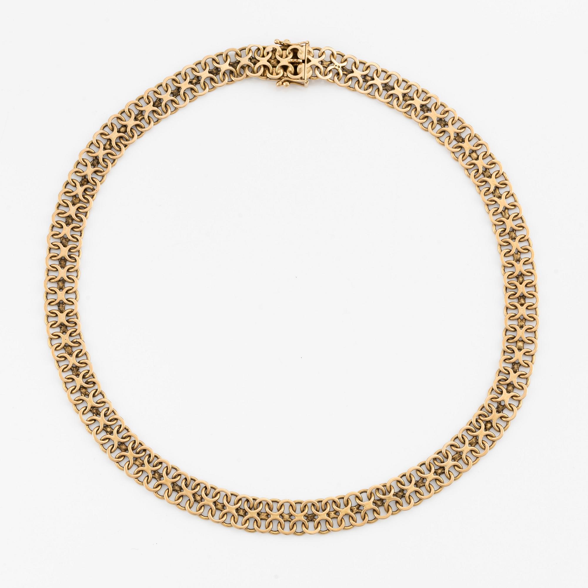 Necklace, 18K gold, x-link.