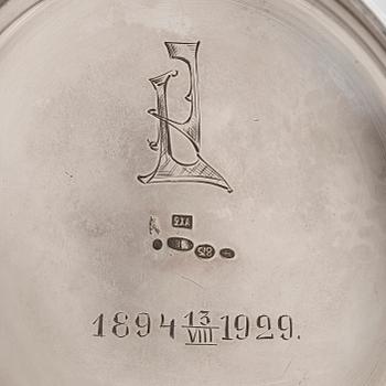 Teglashållare, 3 st, silver, 2XA-artellen S:t Petersburg, och Odessa samt Moskva, 1800-talets slut - 1900-t. början.