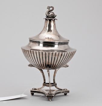 SOCKERSKÅL, silver, empire, Carl Gustaf Blomborg, Stockholm 1814. Vikt 596 gr.
