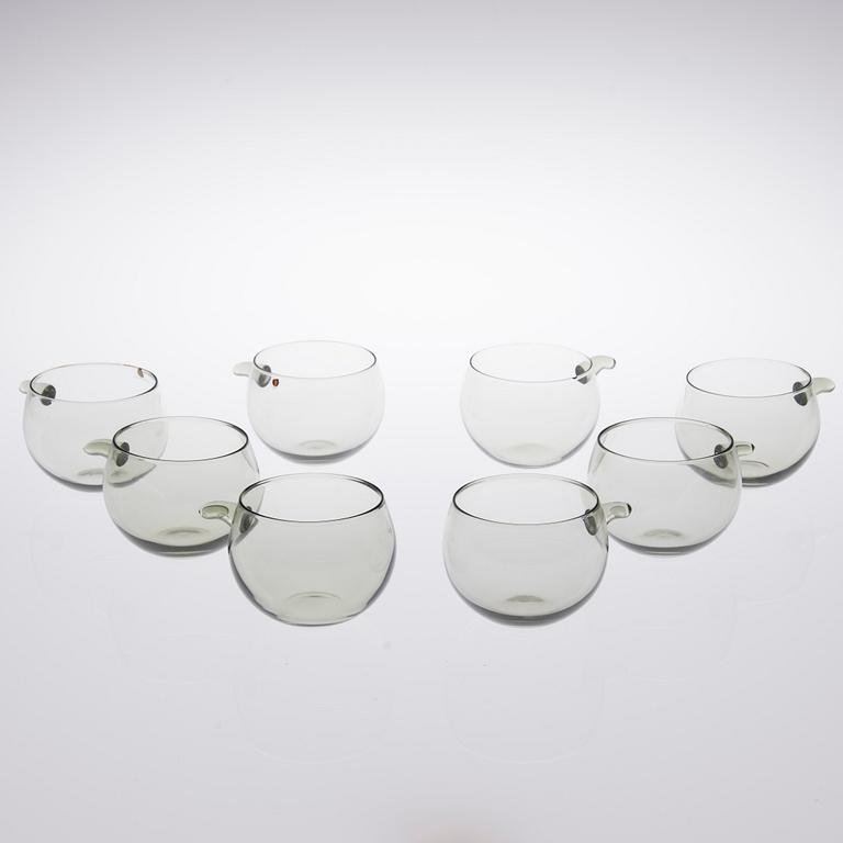 OLUTTUOPPEJA / PIIMÄTUOPPEJA, 8 kpl, lasia, 2052, Tapio Wirkkala, Iittala 1963-66.