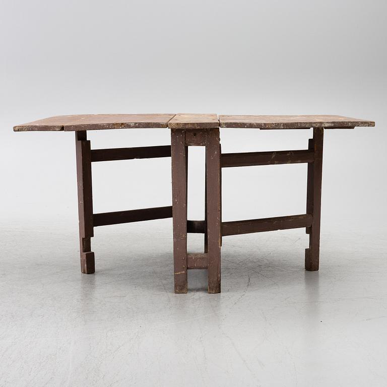 Drop-leaf table, folk art, 19th century.